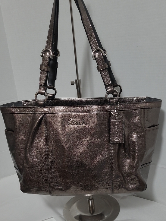 Coach Handbags - Coach Gallery East West Metallic Bronze Leather Tote - Coach Bronze